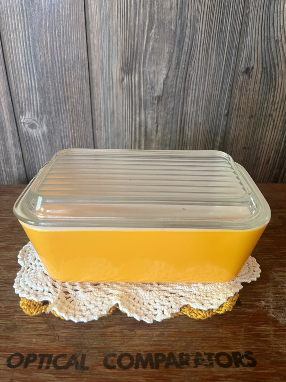 Yellow Pyrex Glass Covered  Dish - Home Kitchen